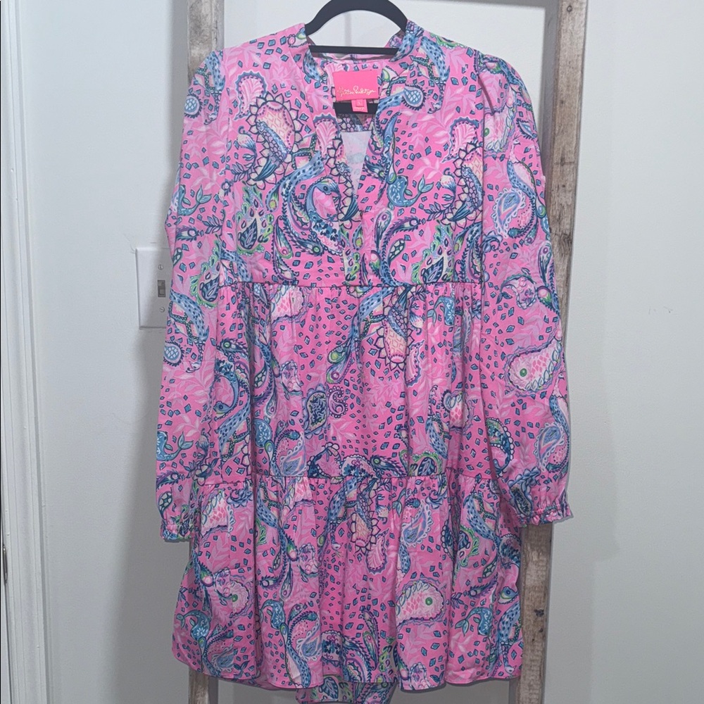 Lilly Pulitzer Pink and Blue Paisley Dress